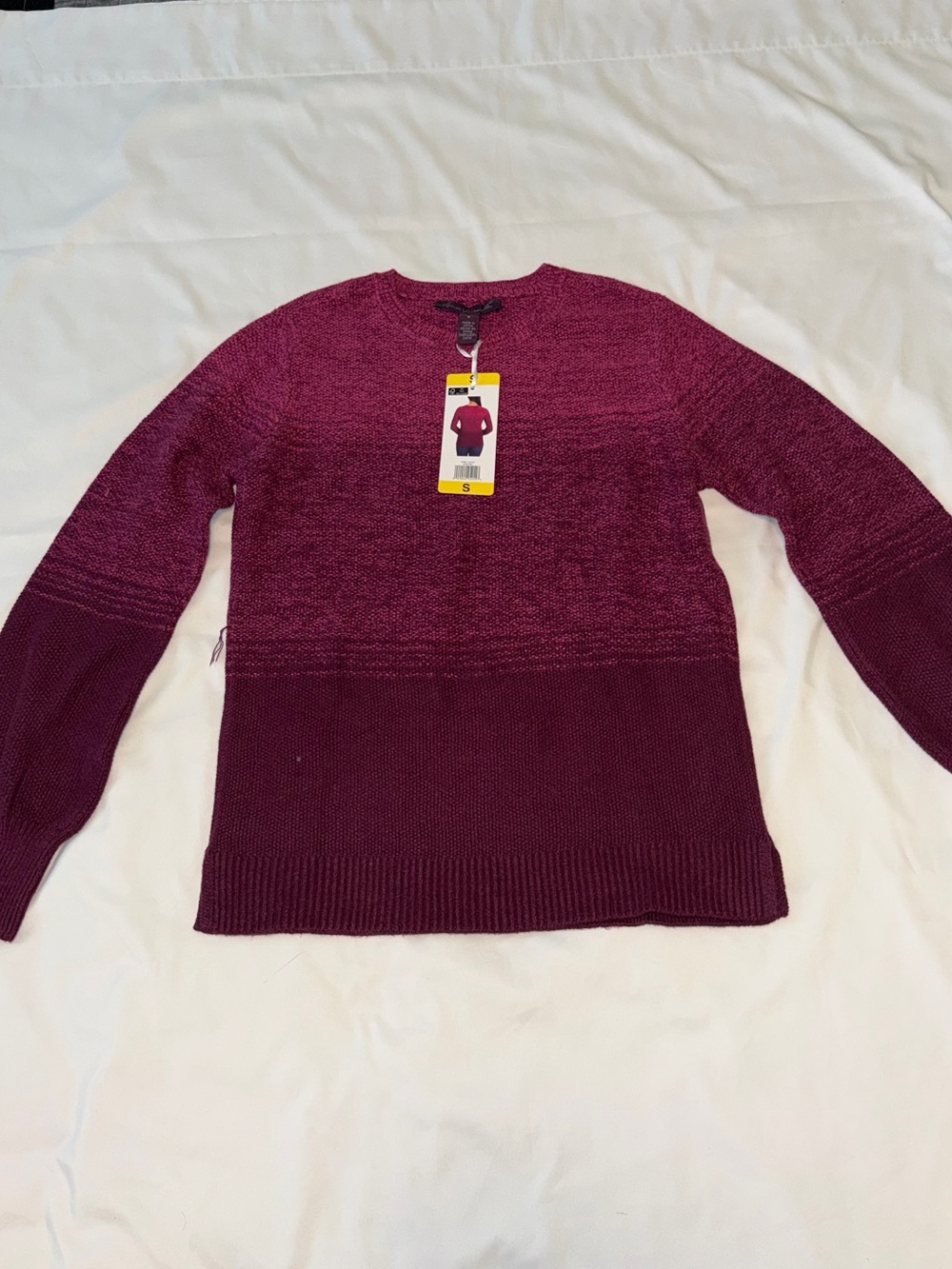 New/NWT Gloria Vanderbilt Women's Ombre Crewneck Long Sleeve Sweater, Size S